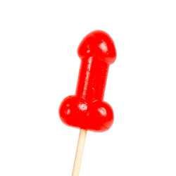 Présentoir de 40 sucettes pénis à la cerise avec effet chauffant épicé