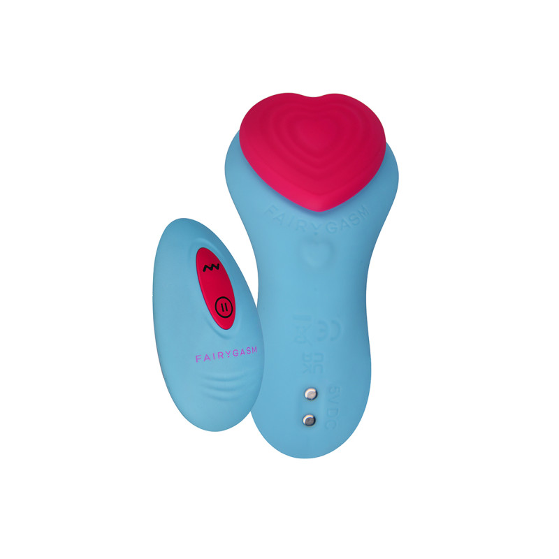 Stimulateur télécommandé de culotte HeartGem bleu - FairyGasm