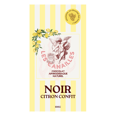 Chocolat noir citron confit - Tablette 100g - Les canailles
