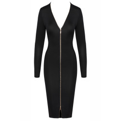Robe noire midi à manches longues -  Cotelly Party
