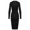 Robe noire midi à manches longues -  Cotelly Party