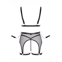 Ensemble Fetish noir en dentelle - Cotelli Bondage