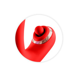 Vibromasseur rabbit 3-en-1 Joyfully rouge - Yoba