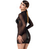 Mini robe tulle et wetlook Crossfire F369 - Noir Handmade