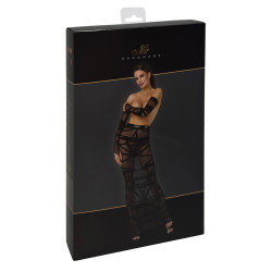 Jupe longue fendue Bondesque F360 - Noir Handmade