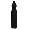Robe longue en maille pailletée Onyx F372 - Noir Handmade