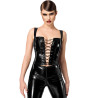 Corset en vinyle Dominae F379 - Noir Handmade