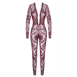 Combinaison en tulle floqué Kink Royal F382 - Noir Handmade