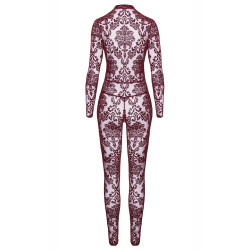 Combinaison en tulle floqué Kink Royal F382 - Noir Handmade