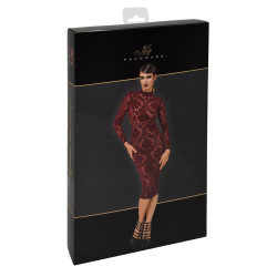 Robe fourreau en tulle floqué Kink Royal F384 - Noir Handmade