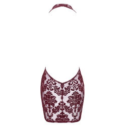 Mini robe dos nu en tulle floqué Kink Royal F385 - Noir Handmade