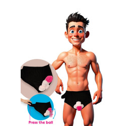 Slip avec pénis en peluche mobile