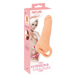 Extension de pénis  23,8 cm + Masturbateur - Nature Skin