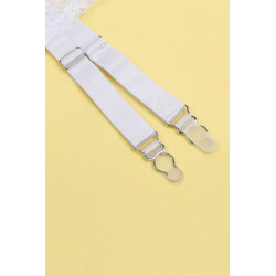 Porte-jarretelles et string Blanc - Litolu Lingerie