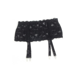 Porte-jarretelles dentelle large Noir - Litolu Lingerie