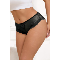 Tanga dentelle bijou Coeur Noir - Litolu Lingerie