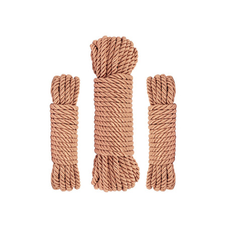 Coffret 3 cordes de bondage Premium - Rosy Gold