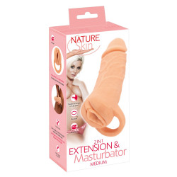 Masturbateur et extension de pénis  18,5 cm - Nature Skin