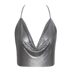 Top en métal argenté - Cottelli ACCESSOIRES