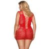 Robe rouge moulante ajourée filet Paris Hollywood