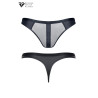 String noir wetlook et mesh - Regnes