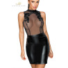 Robe wetlook et broderies F222