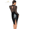 Robe wetlook et dentelle F228