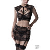 Set érotique jupe à jarretelles et top dentelle - Grey Velvet