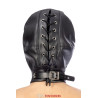 Cagoule BDSM simili cuir avec baillon amovible - Fetish Tentation