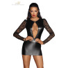 Mini robe wetlook et dentelle F253