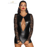 Mini robe wetlook et dentelle F253