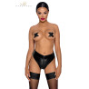Culotte tanga zipée en wetlook F260