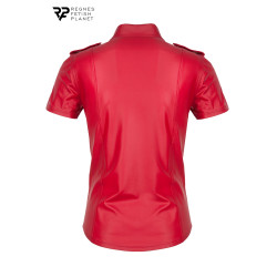 Chemise manches courtes wetlook rouge Carlo - Regnes
