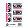 5 stickers J&M blanc logo rectangle