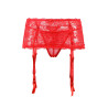 Porte-jarretelles rouge et string