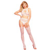 Top brassière et collant ouvert blanc - Paris Hollywood