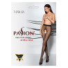 Collants ouverts couture TI022 - noir/rouge