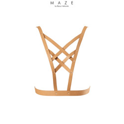 Harnais décolleté croisé marron - Maze